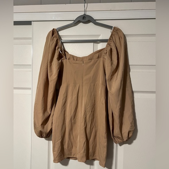 Princess Polly Corset Milkmaid Beige Brown Mini Balloon Sleeve Dress Cottagecore - Picture 4 of 6